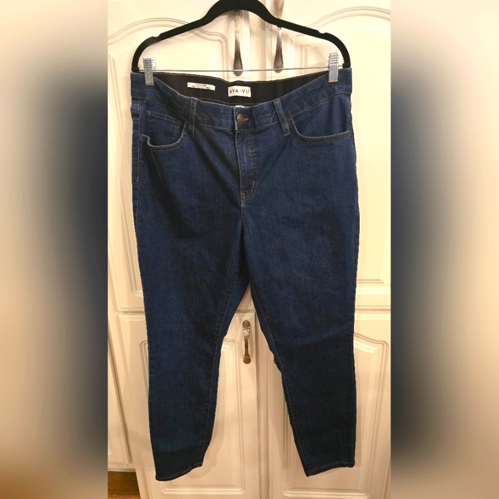 AVA & VIV Women's Dark Blue Skinny Jeans